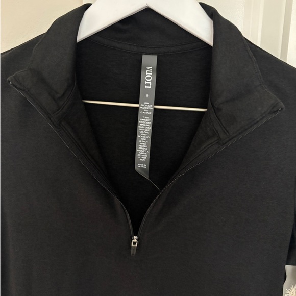 NEW! Vuori Halo Essential Half-Zip Pullover Long Sleeve Top Black Heather Small - Picture 4 of 9